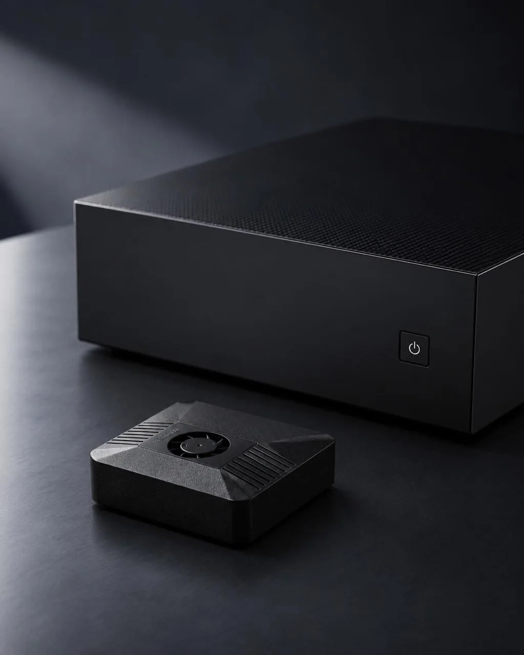 ClawBox Workstation next to the compact ClawBox, showing the scale difference